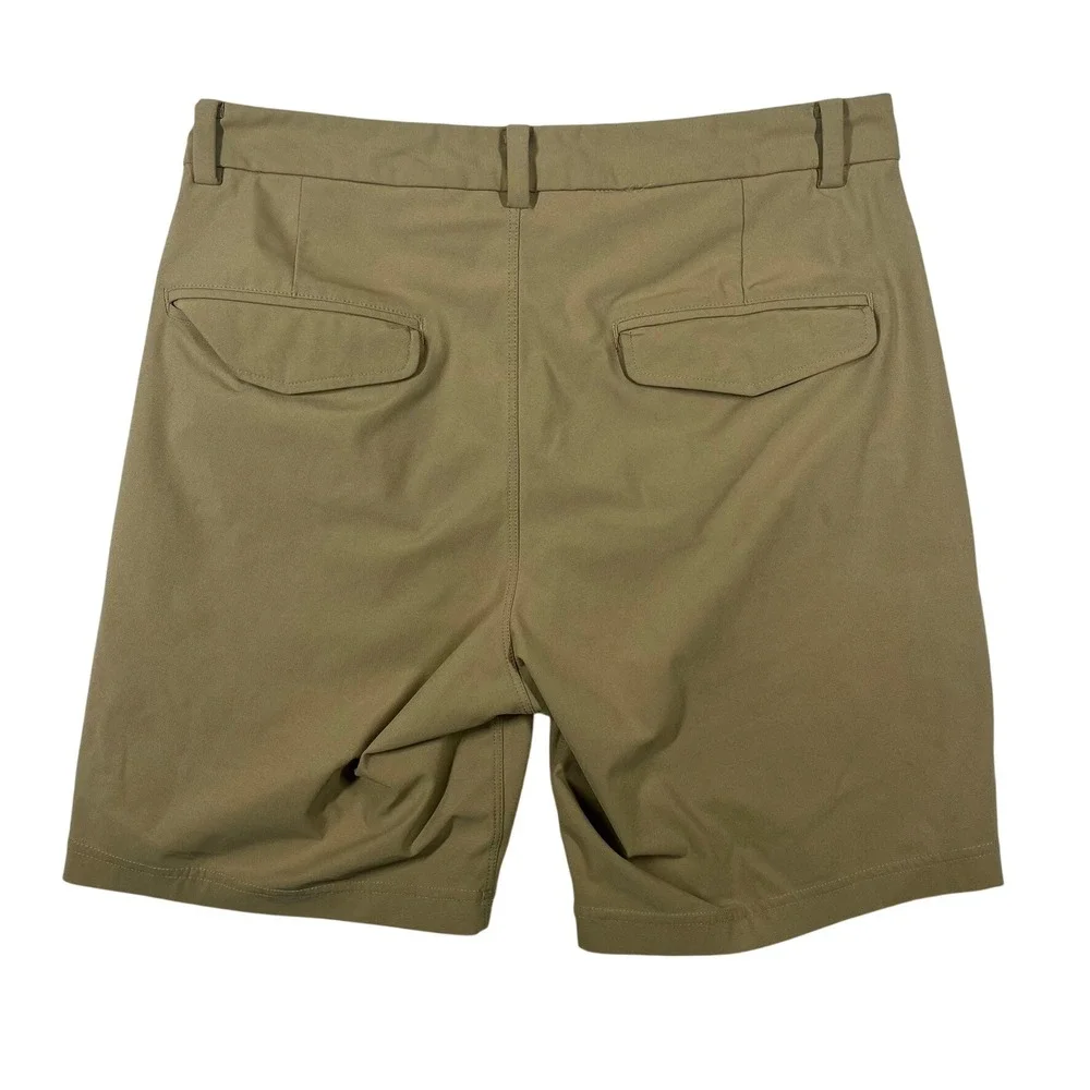 Lululemon Commission Shorts Mens 34 Tan Performance Golf Chino Tech *Flaw